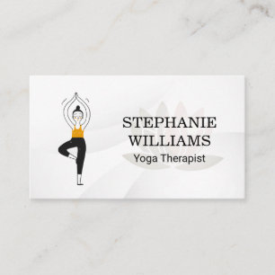 Lotus Bloem Yoga Pose Illustratie Visitekaartje