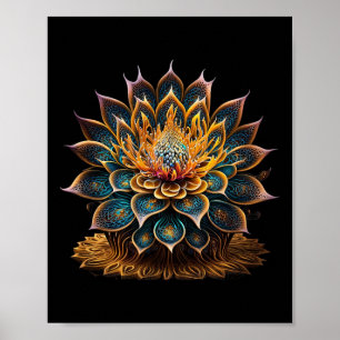Lotus Bloem Yoga Zen Boheem Namaste Meditatie Poster
