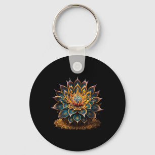 Lotus Bloem Yoga Zen Boheem Namaste Meditatie Sleutelhanger