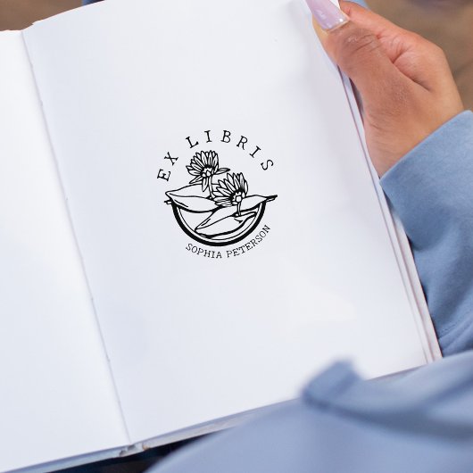 Lotus Bloemboek Ex Libris Rubberstempel