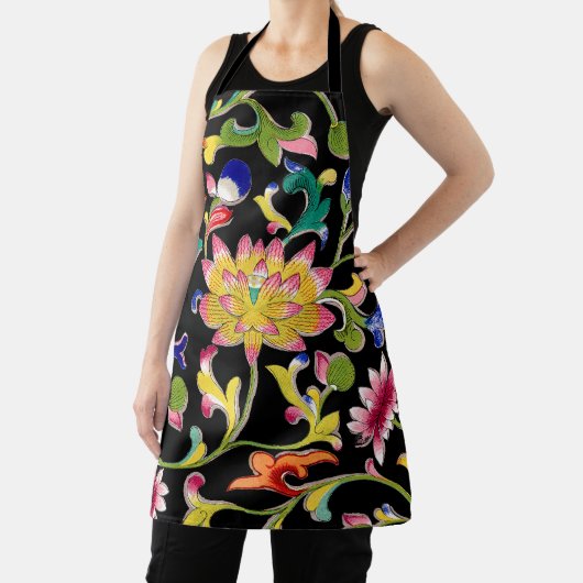 Lotus bloemen en wijnstokken schort (Insitu)