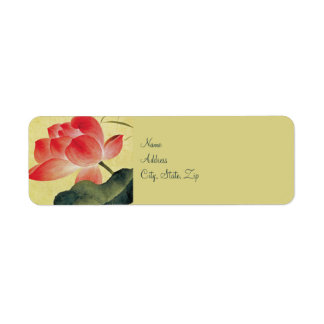 Lotus Blossom Bruiloft Retouradres Labels