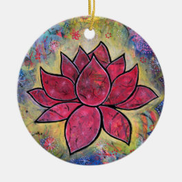 Lotus Blossom Flower, met de titel Transcend Keramisch Ornament