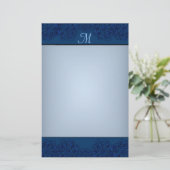 Lotus Blossom (Henna) (blauw) Briefpapier (Staand voorkant)