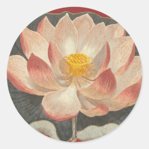 Lotus Blossom, Lilypad, Water Lily Buddhist Symbol Ronde Sticker