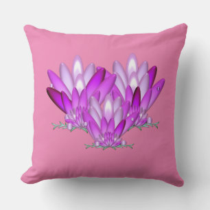 Lotus blossom roze op roze achtergrond kussen