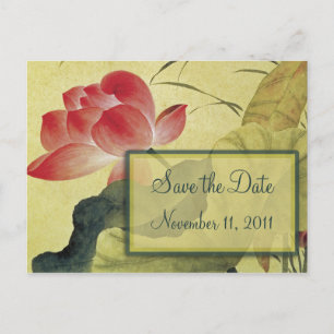 Lotus Blossom Wedding Save the Date Briefkaart