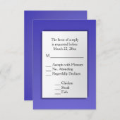 Lotus Blue RSVP met menu (Voorkant / Achterkant)