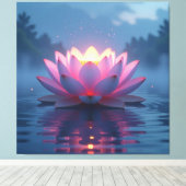 „Lotus – Blüte der Reinheit und Erleuchtung“ Canvas Afdruk (Insitu (Houten vloer))