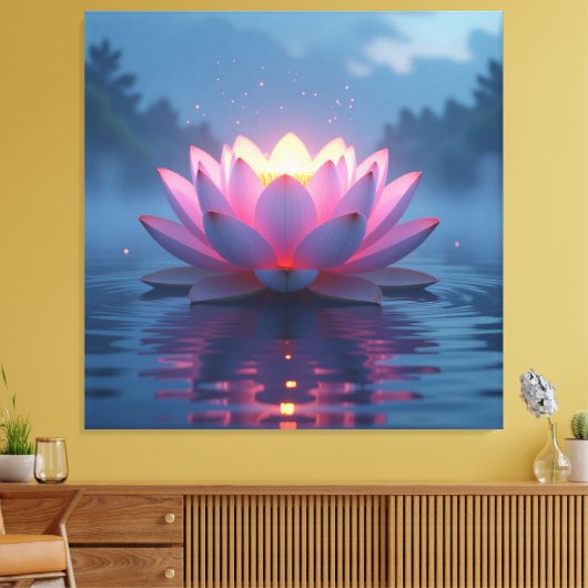 „Lotus – Blüte der Reinheit und Erleuchtung“ Canvas Afdruk (Insitu (Woonkamer))