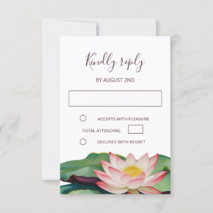 Lotus boeddhistische bruiloft RSVP Kaart