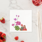 Lotus, bruid en bruidegom afbeelding servet (Insitu)