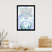 Lotus Buddha Flower Quote Blue Poster 2 (Keuken)