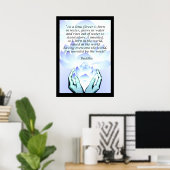 Lotus Buddha Flower Quote Blue Poster 2 (Thuiskantoor)