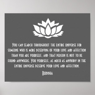 Lotus Buddha Love Quote Poster