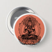Lotus Buddha Ronde Button 7,6 Cm (Voorkant /achterkant)