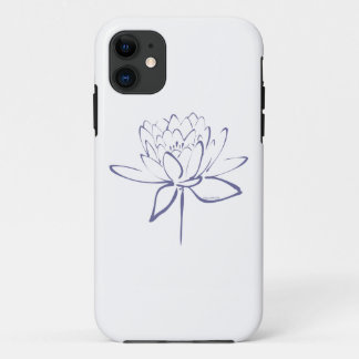 Lotus Calligraphy (blauw) iPhone 11 Hoesje