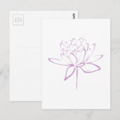 Lotus Calligraphy (Lavender) Briefkaart (Voorkant / Achterkant)