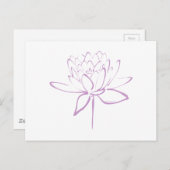Lotus Calligraphy (Lavender) Briefkaart (Voorkant / Achterkant)