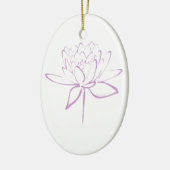 Lotus Calligraphy (Lavender) Keramisch Ornament (Links)