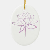 Lotus Calligraphy (Lavender) Keramisch Ornament (Voorkant)