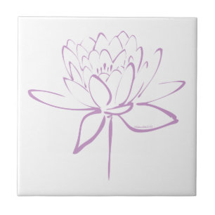 Lotus Calligraphy (Lavender) Tegeltje