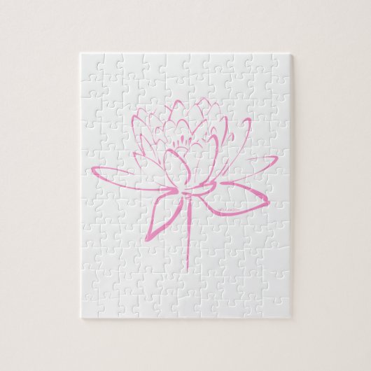 Lotus Calligraphy (Roze) Legpuzzel (Verticaal)