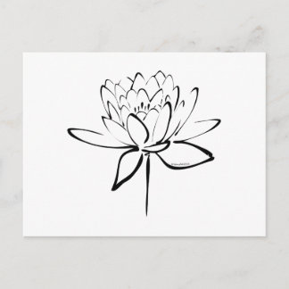 Lotus Calligraphy (zwart) Briefkaart