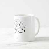 Lotus Calligraphy (Zwart) Koffiemok (Voorkant rechts)