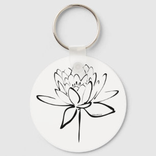 Lotus Calligraphy (zwart) Sleutelhanger
