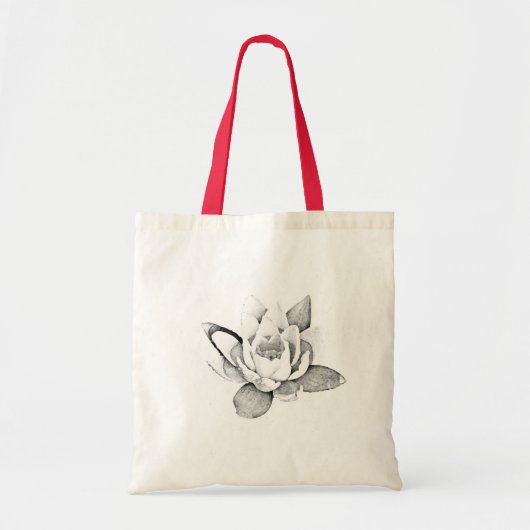 LOTUS-CANVAS TAS IN ZWARTE EN WITTE (Voorkant)