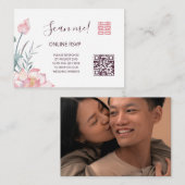 Lotus Chinese bruiloft QR Code RSVP Online Informatiekaartje (Voorkant / Achterkant)