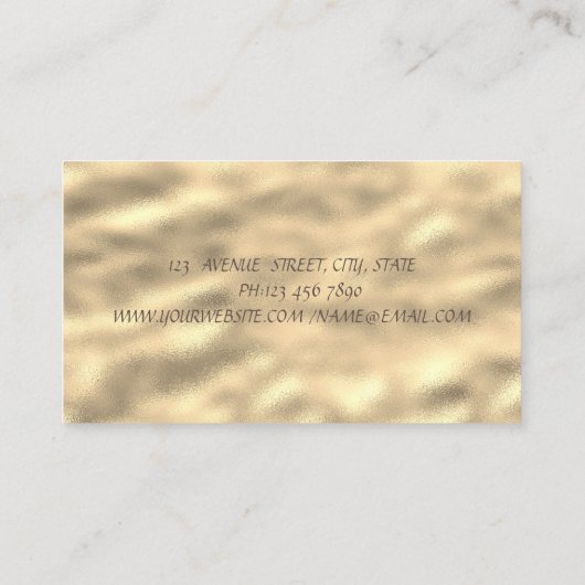 Lotus Confetti Gold Holografische Inkt Visitekaartje (Achterkant)