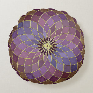 "Lotus de Vie à Troisième Harmonique" Coussin Rond