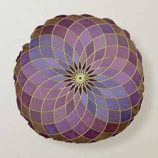 "Lotus de Vie à Troisième Harmonique" Coussin Rond