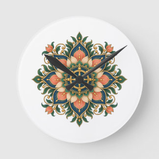 Lotus Dharma Wiel Mandala Meditatieklok Ronde Klok