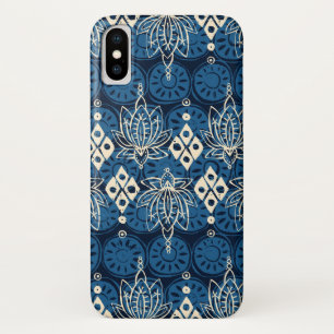 lotus diamond indidigo iPhone x hoesje