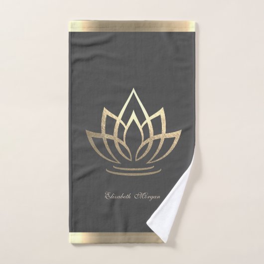 Lotus d'Or Élégant, Yoga (Serviette à main)