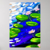 Lotus Drift: reflecties op het water Poster (Voorkant)