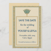 Lotus Égyptien Or Save the Date (Devant / Derrière)