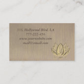 Lotus elegant chic artdeco monogram visitekaartje (Achterkant)