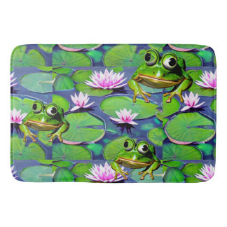 Lotus en Lily Pad Kikkers Badmat