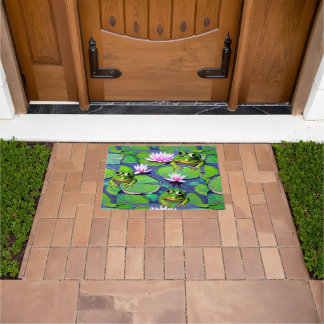 Lotus en Lily Pad Kikkers Deurmat