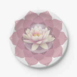 lotus en mandala papieren bordje