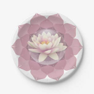 lotus en mandala papieren bordje