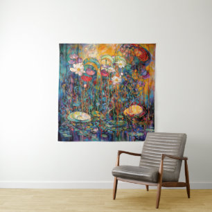 Lotus en Waterlelies Tapijt Wandkleed