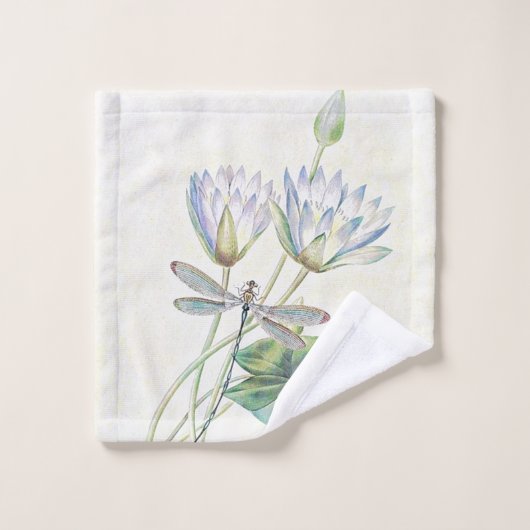 Lotus et libellules (Gant de toilette)