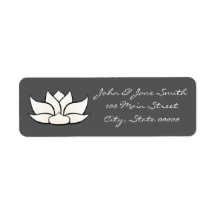 Lotus exquis en Étiquette de adresse blanc et blan