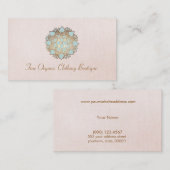 Lotus Fashion Boutique Carte de visite en lin rose (Devant / Derrière)