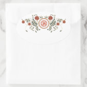 Lotus Fleur Logo OM Symbole Blanc Ovale Stickers (Sac)